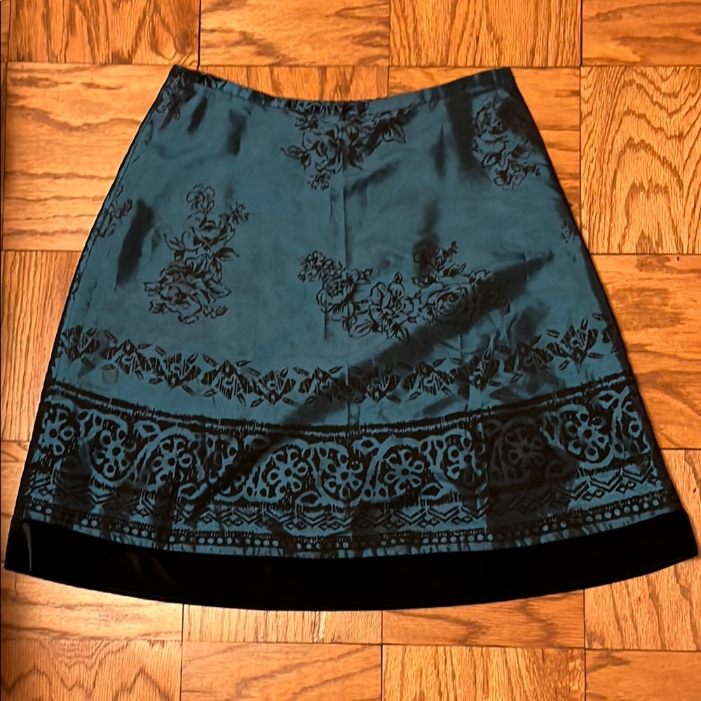 Elegant Teal and Black Women's Skirt